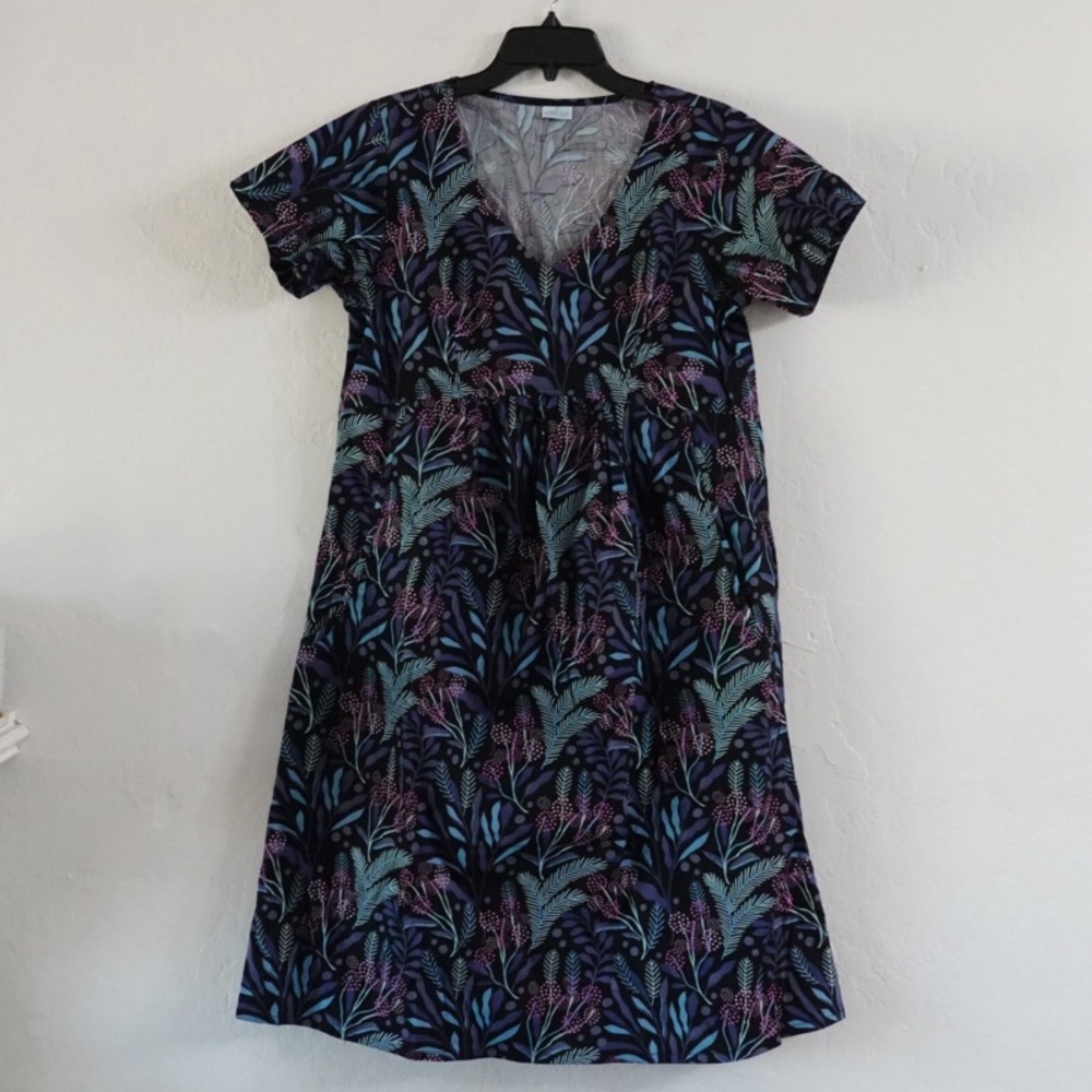 Karma East Botanical Print Cotton Dress – Size Small‎ (Estimated), Pockets